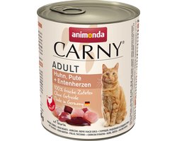 Animonda Carny Adult Kip, Kalkoen + eendenhart 6 x 800 gram ( Katten natvoer )