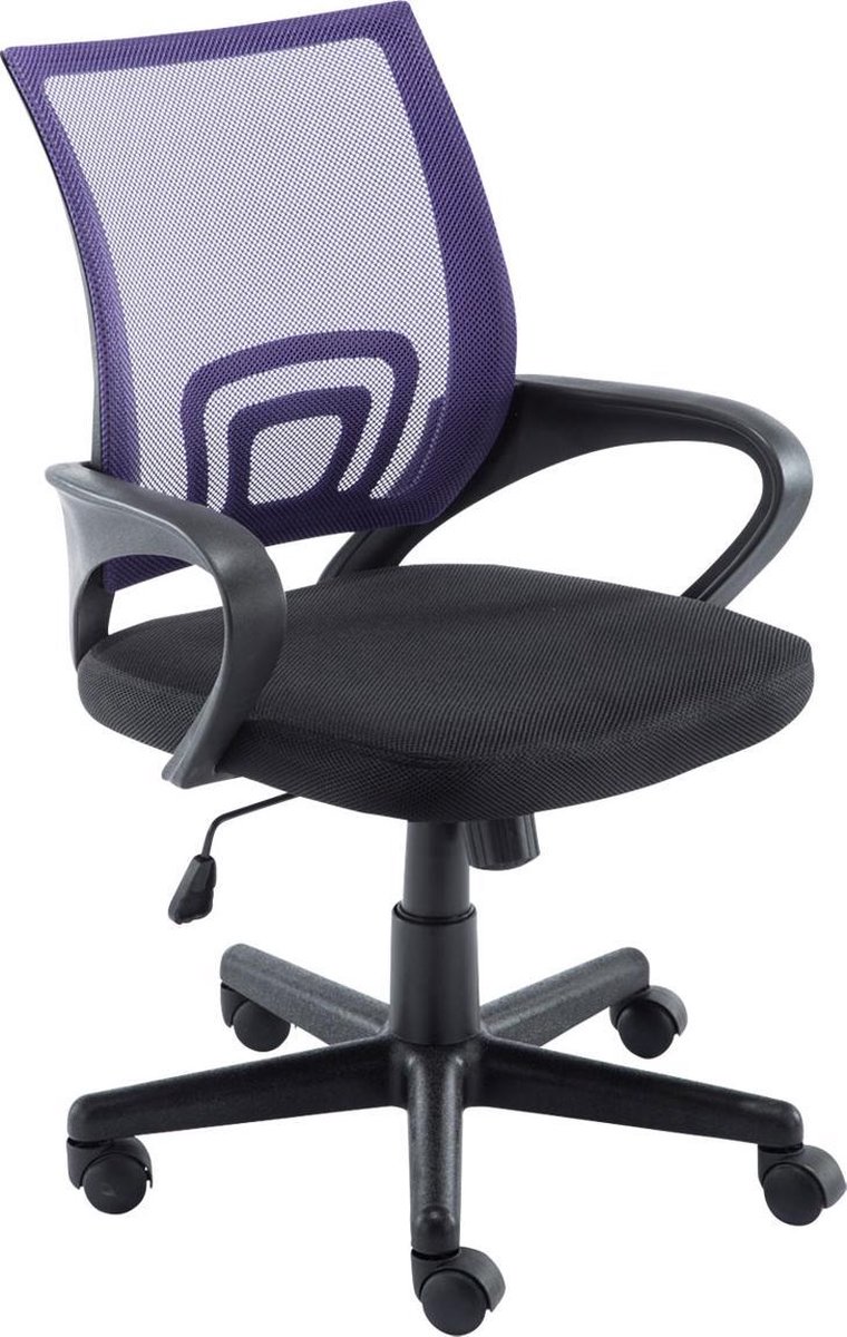 Bureaustoel - Microvezel - Comfortabel - Modern - Paars/Zwart
