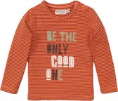 Dirkje - T-shirt jongens - Neon Coral stripe - Maat 62