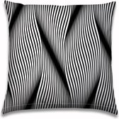 Buitenkussen | 50x50cm | Zwart-wit | Lijn Zebra Stilistisch | Lijnen | Outdoor |Tuinkussen | Sloepkussen | Bootkussen
