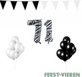 71 jaar Verjaardag Versiering Pakket Zebra