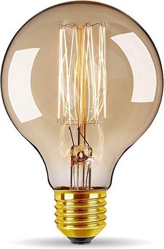 veer snijder laten we het doen Kooldraadlamp - edison vintage retro gloeilamp - Decoratie lamp - E27 grote  fitting 40... | bol.com