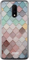 OnePlus 7 Hoesje Transparant TPU Case - Colour Tiles #ffffff