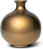 Bloemenvaas -  goud - koperkleurig - rond - 26 cm hoog