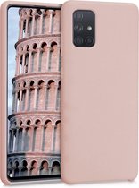 kwmobile phone case pour Samsung Galaxy A71 - Etui avec revêtement en silicone - Etui pour smartphone en vieux rose mat