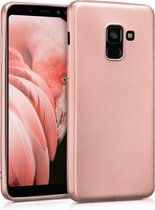 kwmobile telefoonhoesje voor Samsung Galaxy A8 (2018) - Hoesje voor smartphone - Back cover in metallic roségoud
