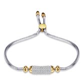 Amodi® Jewellery - Zirkonia Bead Armband - Verstelbaar - Goud- en Zilverkleurig