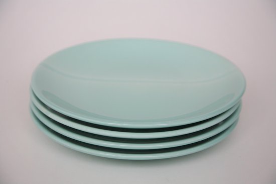 hometrends bord 20.5cm 4 stuks fris lichtgroen glans / mat - home trend