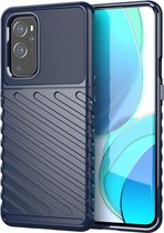 OnePlus 9 Pro Hoesje Twill Thunder Texture Back Cover Blauw
