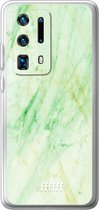 Huawei P40 Pro+ Hoesje Transparant TPU Case - Pistachio Marble #ffffff