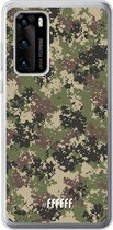 Huawei P40 Hoesje Transparant TPU Case - Digital Camouflage #ffffff