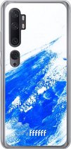 Xiaomi Mi Note 10 Hoesje Transparant TPU Case - Blue Brush Stroke #ffffff