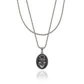 Croyez Jewelry | Sacred Heart Silver Layerup | Rope / 75cm / 75cm