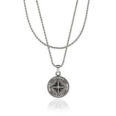 Croyez Jewelry | Compass Silver Layerup | Rope / 55cm / 75cm