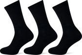 Teckel comfort sokken badstof zool - zwart - 40/46 - 3 pack