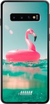 Samsung Galaxy S10 Hoesje TPU Case - Flamingo Floaty #ffffff