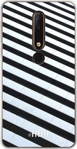 Nokia X6 (2018) Hoesje Transparant TPU Case - Mono Tiles #ffffff
