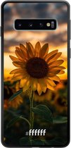 Samsung Galaxy S10 Hoesje TPU Case - Sunset Sunflower #ffffff