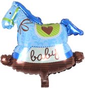 Geboorteballon | hobbyhorse - blauw | 71 x 73 cm