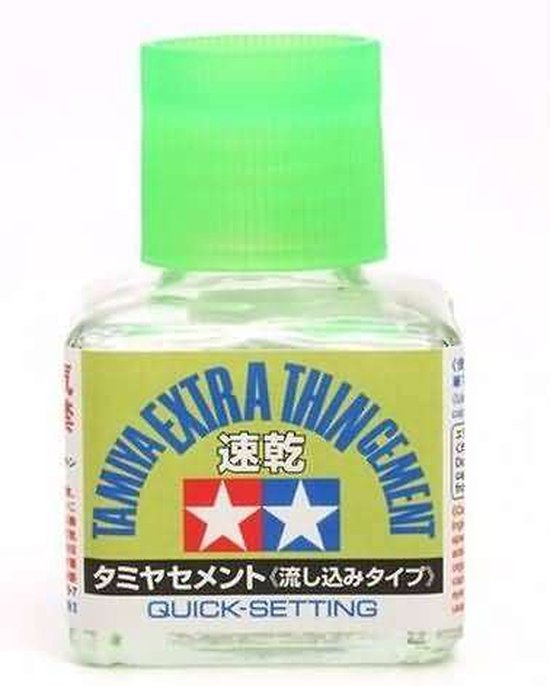 Foto: Tamiya 87182 extra thin cement with brush quick setting lijm lijm