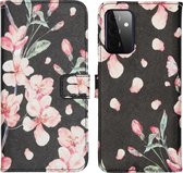 iMoshion Design Softcase Book Case Samsung Galaxy A72 hoesje - Blossom Watercolor Black