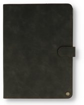 Casemania Hoes Geschikt voor Apple iPad Air 2020 - Air 4 10.9 inch (2020) Charcoal Gray - Book Case met Magneetsluiting & Glazen Screenprotector
