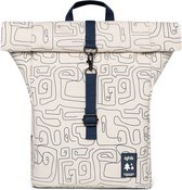 Lefrik Roll Mini Rolltop Rugzak - Eco Friendly - Recycled Materiaal - Graphic Ecru