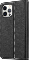 ShieldCase Genuine leather case geschikt voor Apple iPhone 12 / 12 Pro - zwart
