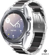 Stalen Smartwatch bandje - Geschikt voor  Samsung Galaxy Watch 3 stalen band 41mm - zilver/zwart - Strap-it Horlogeband / Polsband / Armband
