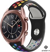 Strap-it Smartwatch bandje sport - geschikt voor Samsung Galaxy Watch 3 41mm / Galaxy Watch 1 42mm / Galaxy Watch Active & Active2 40mm & 44mm / Gear Sport - zwart/kleurrijk