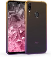 kwmobile hoes voor Xiaomi Redmi Note 7 / Note 7 Pro - backcover voor smartphone - Tweekleurig design - geel / paars / transparant