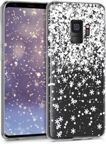 kwmobile hoes voor Samsung Galaxy S9 - backcover voor smartphone - Sneeuw en Sterren Glitter design - wit / transparant