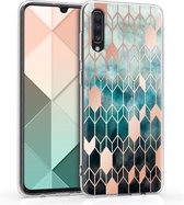 kwmobile telefoonhoesje voor Samsung Galaxy A70 - Hoesje voor smartphone in blauw / roségoud - Glory design