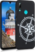 kwmobile telefoonhoesje compatibel met Huawei P Smart (2019) - Hoesje voor smartphone in wit / zwart - Vintage Kompas design