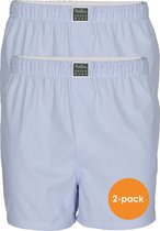 Björn Borg wijde boxershorts (2-pack) - lichtblauw met wit gestreept -  Maat: S