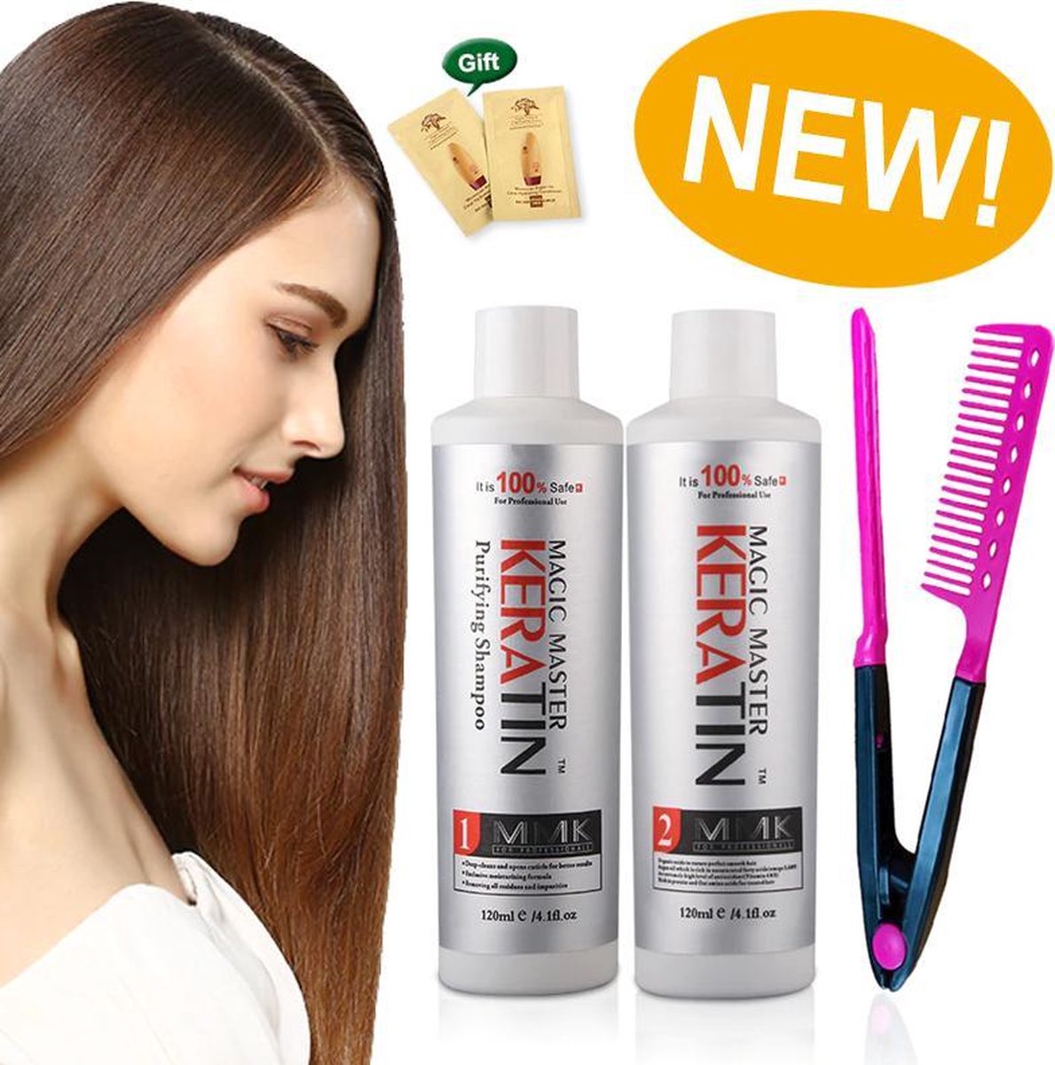 NEW! Keratine Behandeling Producten voor Zacht en Glanzend Haar Keratine Treatment