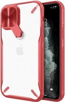Nillkin Cyclops Case - camerahoes en standaard Geschikt voor iPhone 12 Pro / iPhone 12 - rood