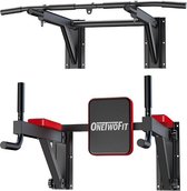 OneTwoFit Wandmontage Pull Up Bar Dip Station Multi Power Tower
