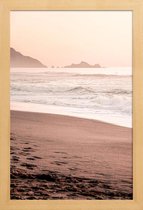 JUNIQE - Poster in houten lijst California Sunset Part 1 -40x60 /Ivoor