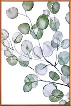 JUNIQE - Poster met kunststof lijst Eucalyptus aquarel -60x90 /Groen &