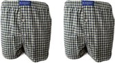 Embrator 2-stuks mannen Boxershort geweven katoen wit/blauw/turquoise M