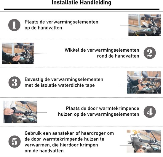 Verwarmde handschoenen of handvatverwarming