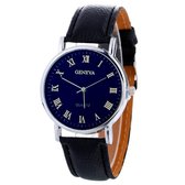 Fako® - Horloge - Geneva Blue - Plastic - Zwart