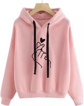 Hoodie/Dames Hoodie/Vest met Capuchon/Dames Sweater/Outdoortrui/Kleur: Roos/ Maat: XS