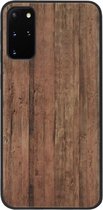 ADEL Siliconen Back Cover Softcase Hoesje Geschikt voor Samsung Galaxy S20 - Hout Design