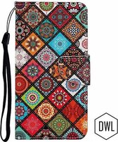 hoesje voor Samsung Galaxy A51 | mandala (patchwork) print | book case wallet cover met ruimte voor pasjes