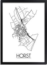 Horst Plattegrond poster A4 + Fotolijst zwart (21x29,7cm) - DesignClaudShop
