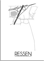Ressen Plattegrond poster B2 poster (50x70cm) - DesignClaudShop