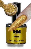 Hollywood Nails - Glitter Shine lak - Gellak - Color gel - Gel Nagellak -  Gold - 9ml - 1 stuk