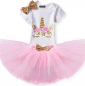 Unicorn, eenhoorn, verjaardag, set, tutu, haarband (mt 80/86)